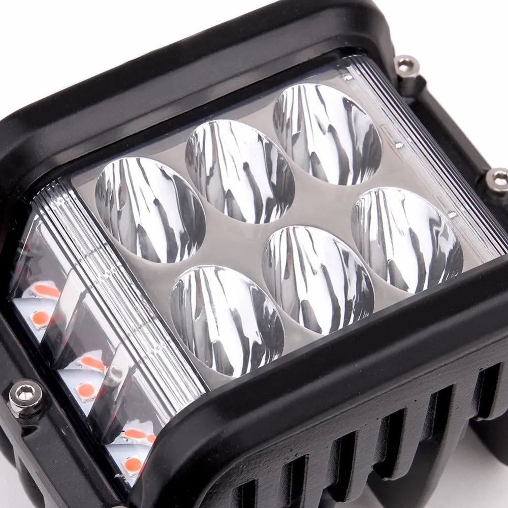 45W LED three-sided car work light with aluminium alloy housing, 7800LM output, 6000K colour temperature