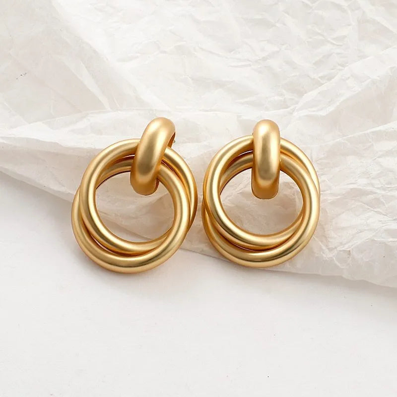 Sweet simulated pearl earrings for women gold alloy geometric shape party office leisure gift choice of 18 styles A-R