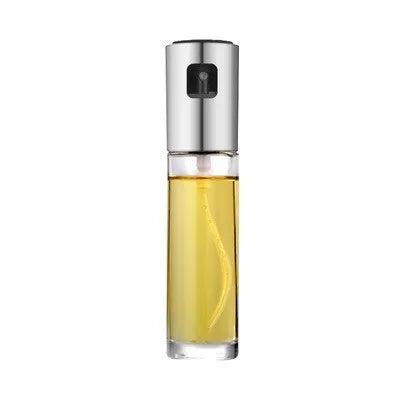 ABS glass oil spray bottle 100ml push pump kitchen sprayer in gold, rose gold and silver