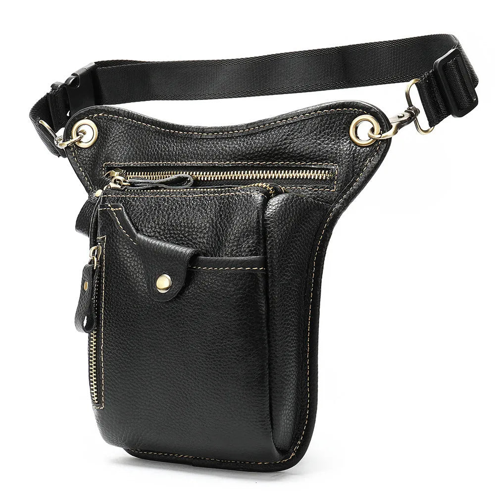 Retro brown crazy horse leather satchel bag for men with flap closure.