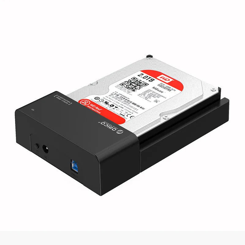 Black plastic 2.5 inch SATA hard disk box with data cable for universal drive protection