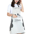 Korean style waterproof kitchen apron with coral velvet backing in 71cm by 72cm size