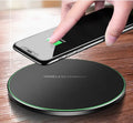 Black 98mm wireless charging pad with copper coil for 9V fast charging iPhone and Samsung