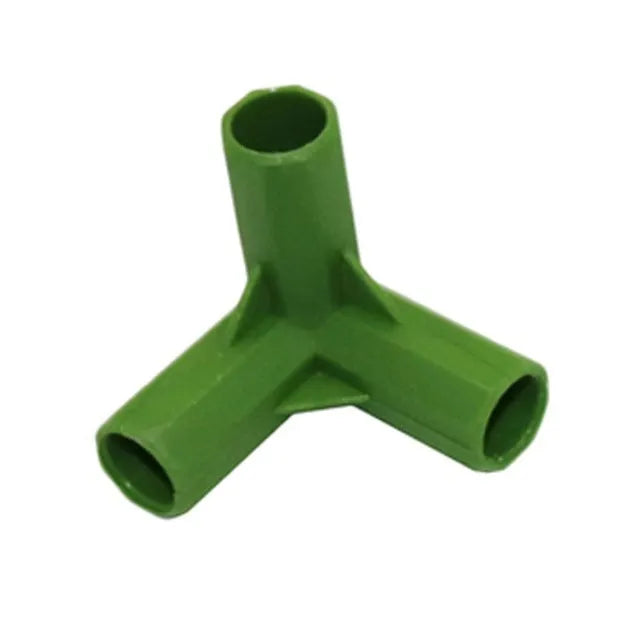 PP plastic three-way and four-way garden stake connectors for 11mm poles