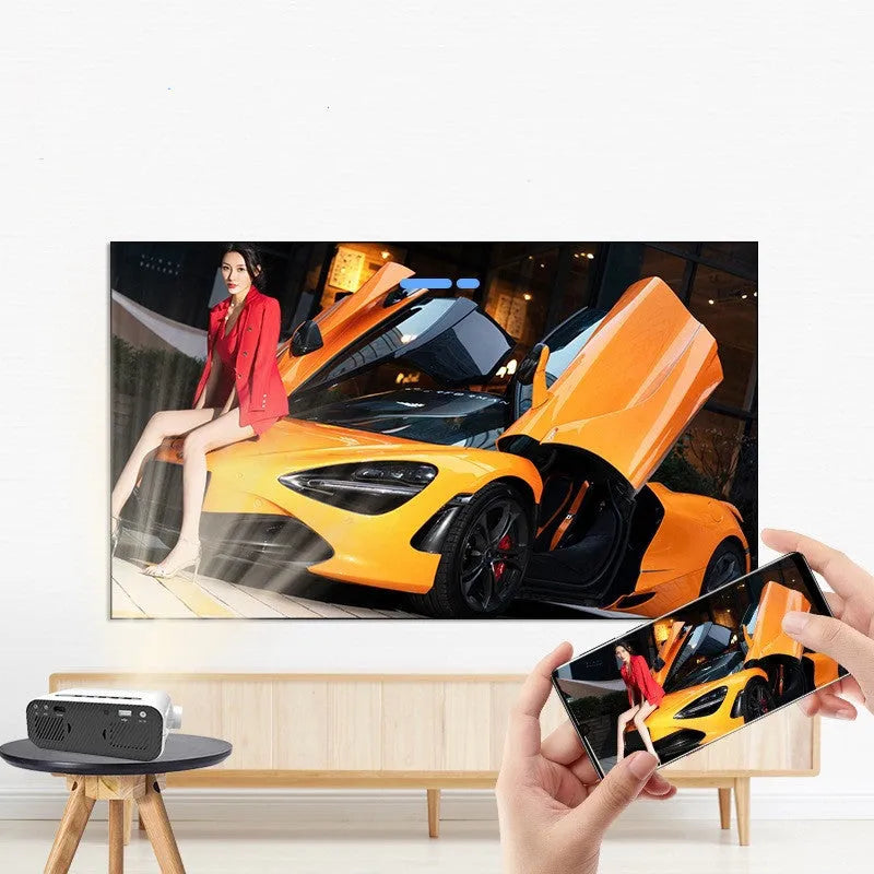 Mini projector with 1024x600 LED lens and 5G mobile phone screen source