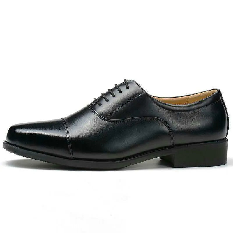 Men's mesh three connector business casual PU leather shoes with round toe and rubber sole