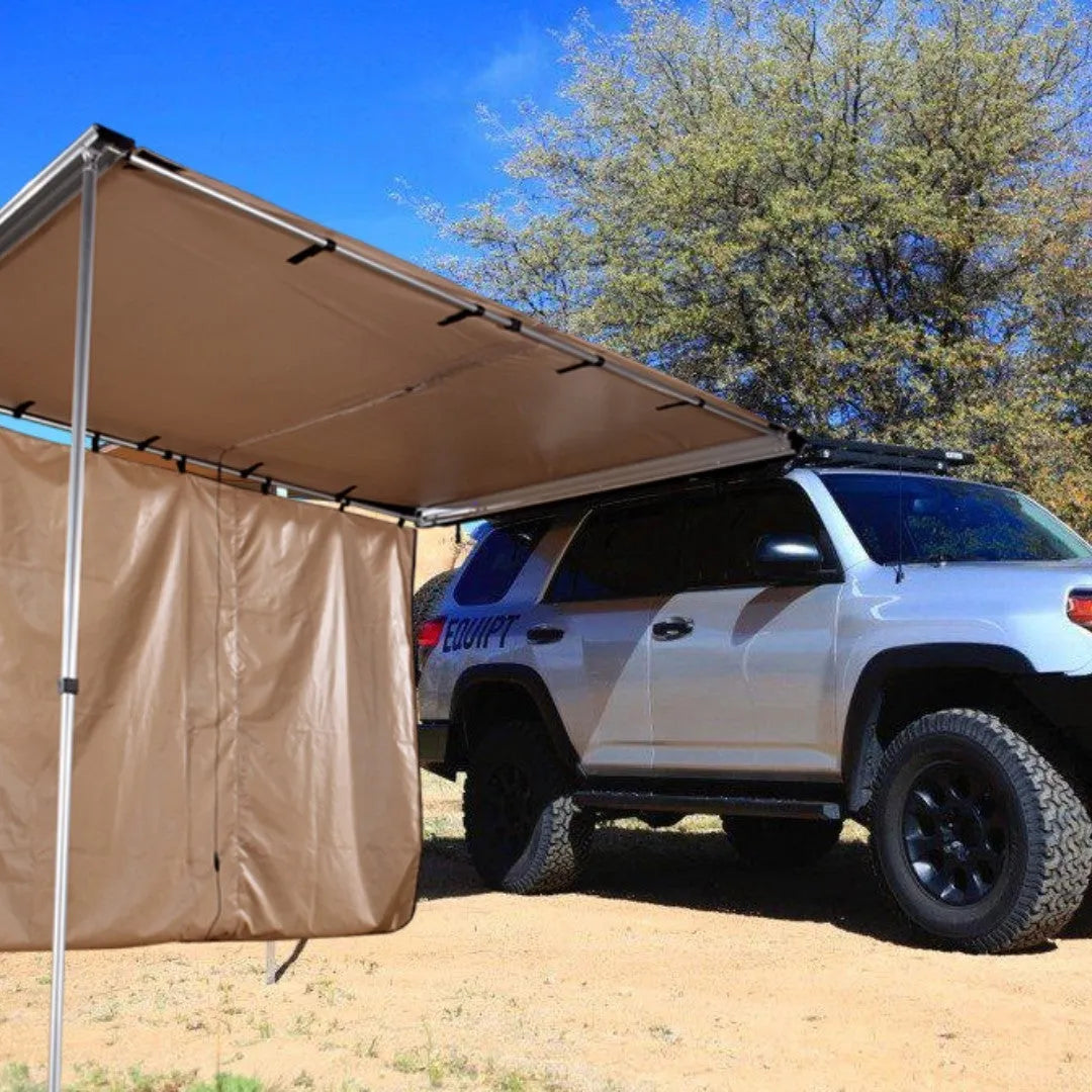 Black glue camping tent with aluminium alloy poles showing two-bedroom interior space