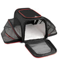 A cat carrier bag made from 600D cation fabric in a solid colour, shown in small and large size options.