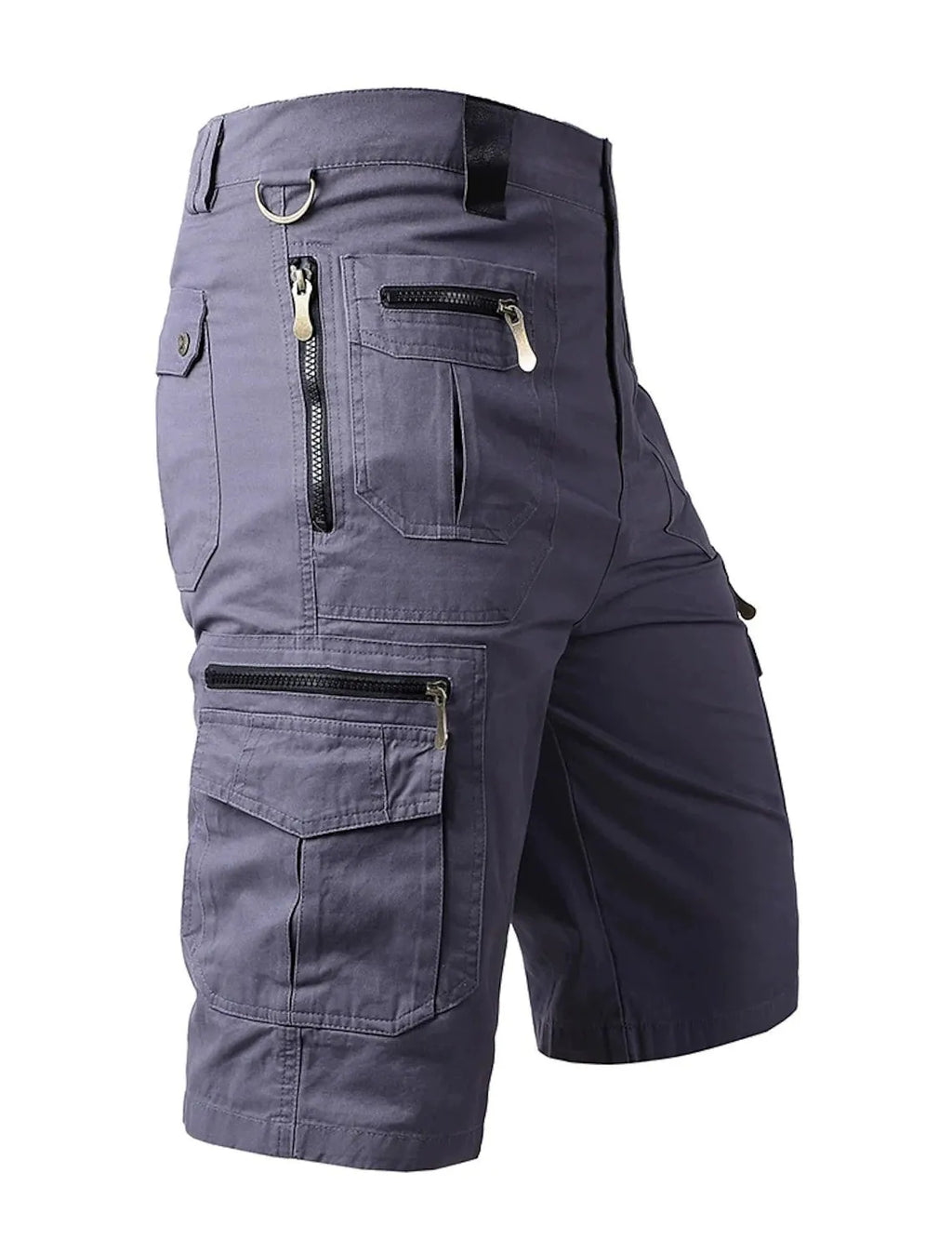 3D digital print loose trendy men's shorts in polyester cotton blend, casual summer shorts, front view