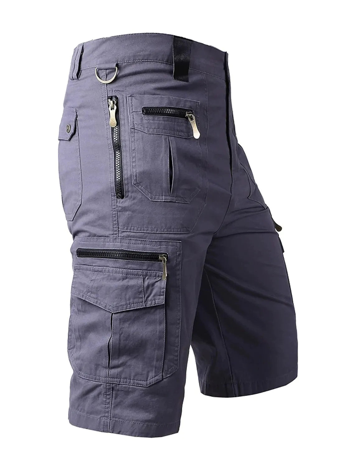 3D digital print loose trendy men's shorts in polyester cotton blend, casual summer shorts, front view