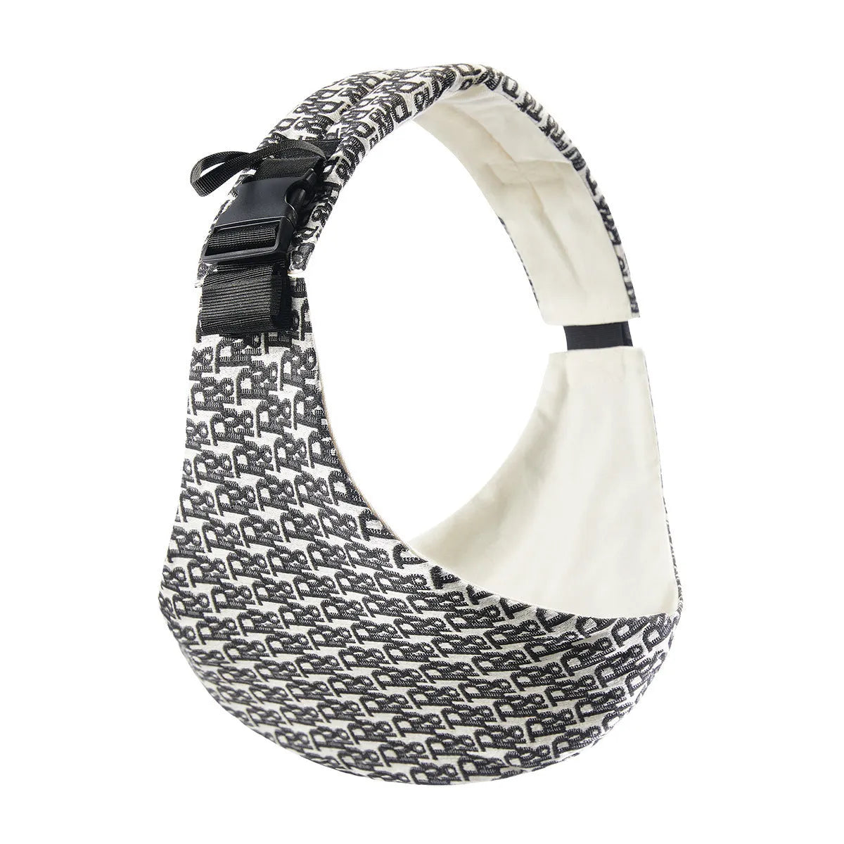 Front-carrying polyester baby sling carrier in pure black colour with adjustable straps for infant carrying up to 20kg