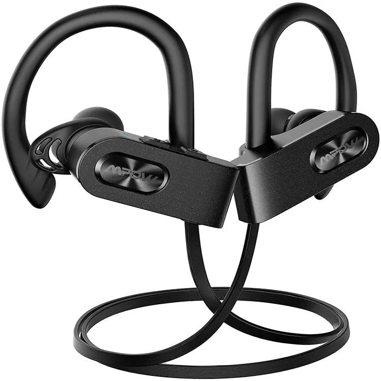 Flame2 hanging ear Bluetooth headset in black, pink, and red colour options showing wireless design