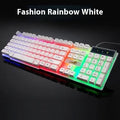 Gaming keyboard USB cable with glowing LED strip in white or black colour options