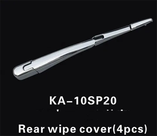 Four silvery ABS plastic rear window wiper cover trim panels for Hyundai vehicles