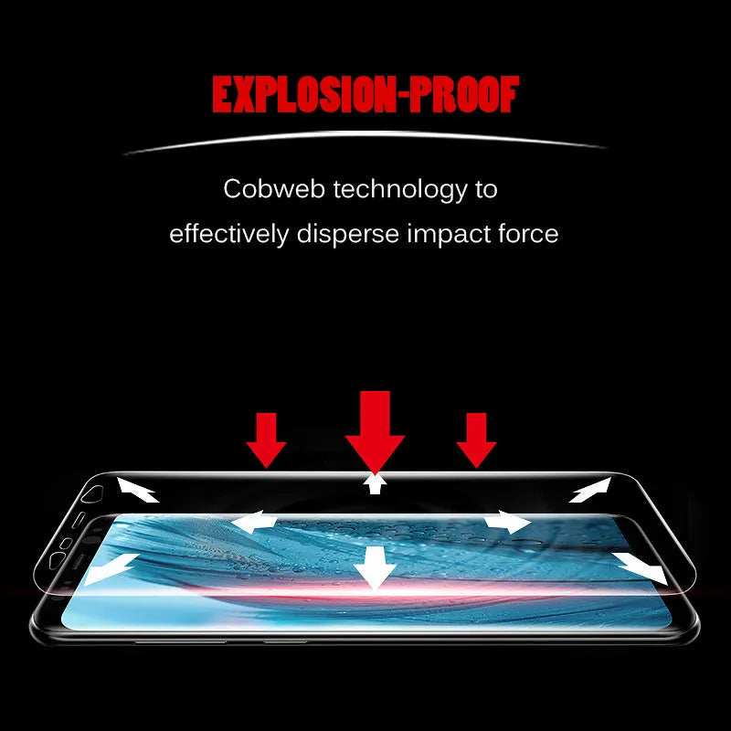 Purple light HD hydrogel matte screen protector for curved Samsung Galaxy phone.