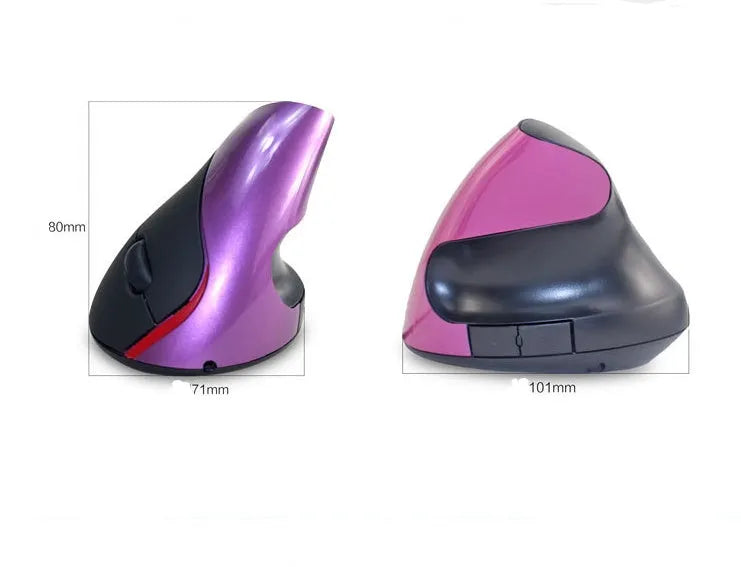 Wireless vertical ergonomic rechargeable mouse in Gray with ergonomic grip design
