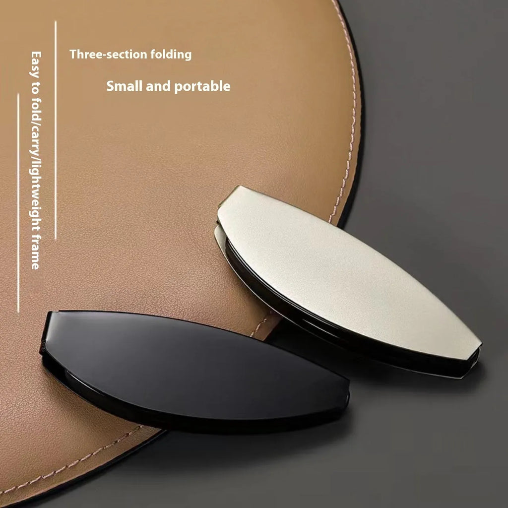 Folding presbyopic glasses with retro ring detailing on black or silver anti-fall frames