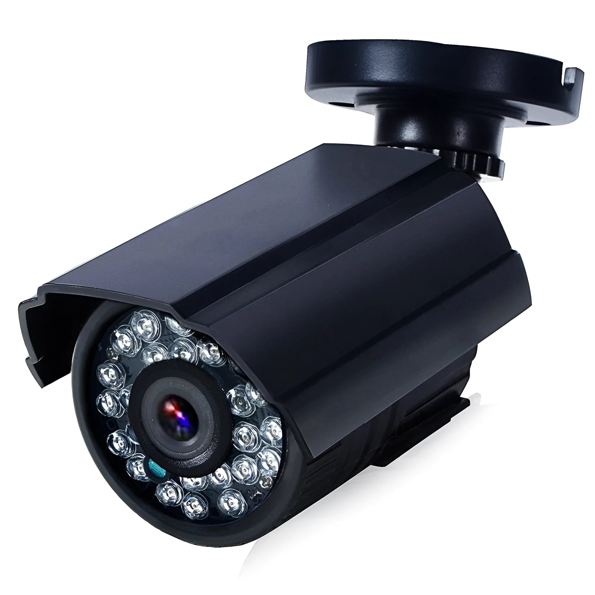 Black AHD HD waterproof security camera with infrared LEDs for night vision