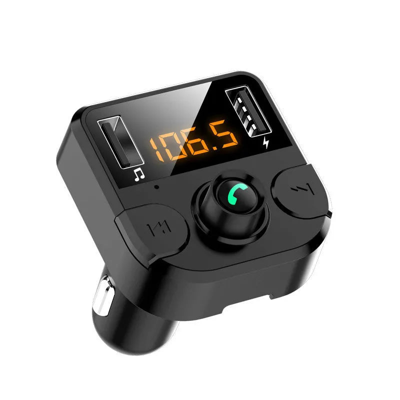 Black car MP3 Bluetooth player with 1.1-inch screen for cigarette lighter power connection