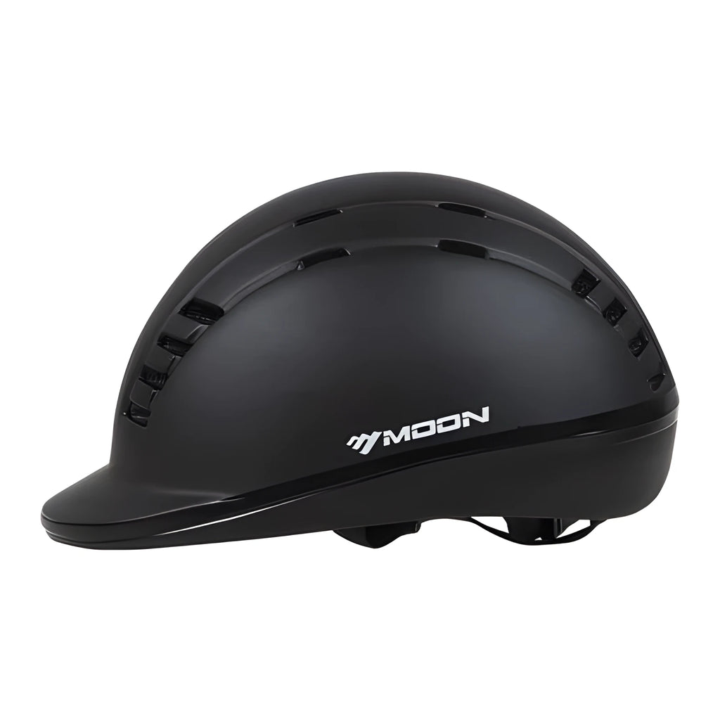 Moon equestrian helmet black PVC EPS construction size M L head circumference 55-58cm 58-61cm for horse riding