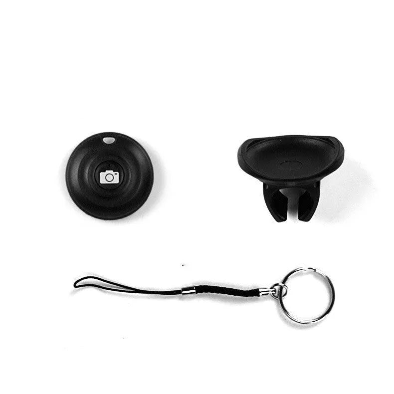 Black Bluetooth selfie remote control for wireless smartphone and camera photography