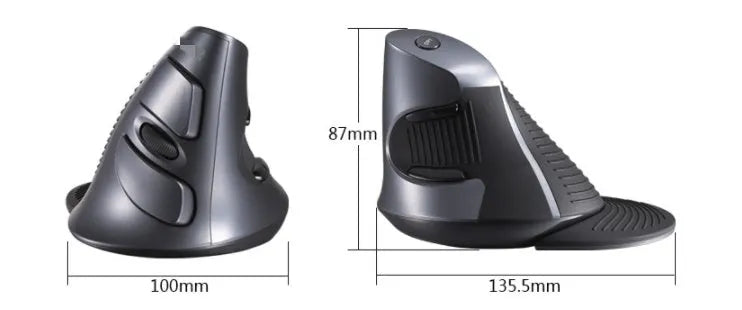 M618 wireless vertical ergonomic mouse in black or white with USB connection