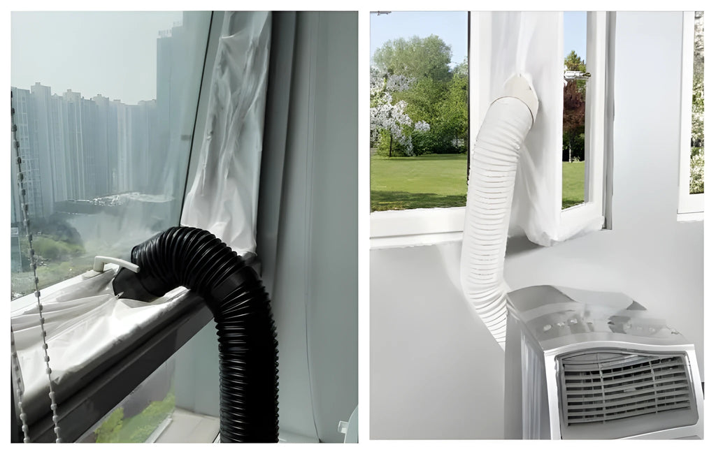 AirLock sealing plate window baffle for portable air conditioner 400 cm perimeter silver grey colour