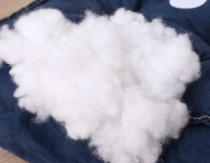 PP cotton pet nest for cats and dogs in blue colour, available in six sizes from 45cm to 90cm