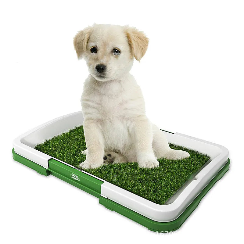 Green dog cleaning tool grid lawn flat toilet with non-toxic antibacterial carpet, 46.5 cm long