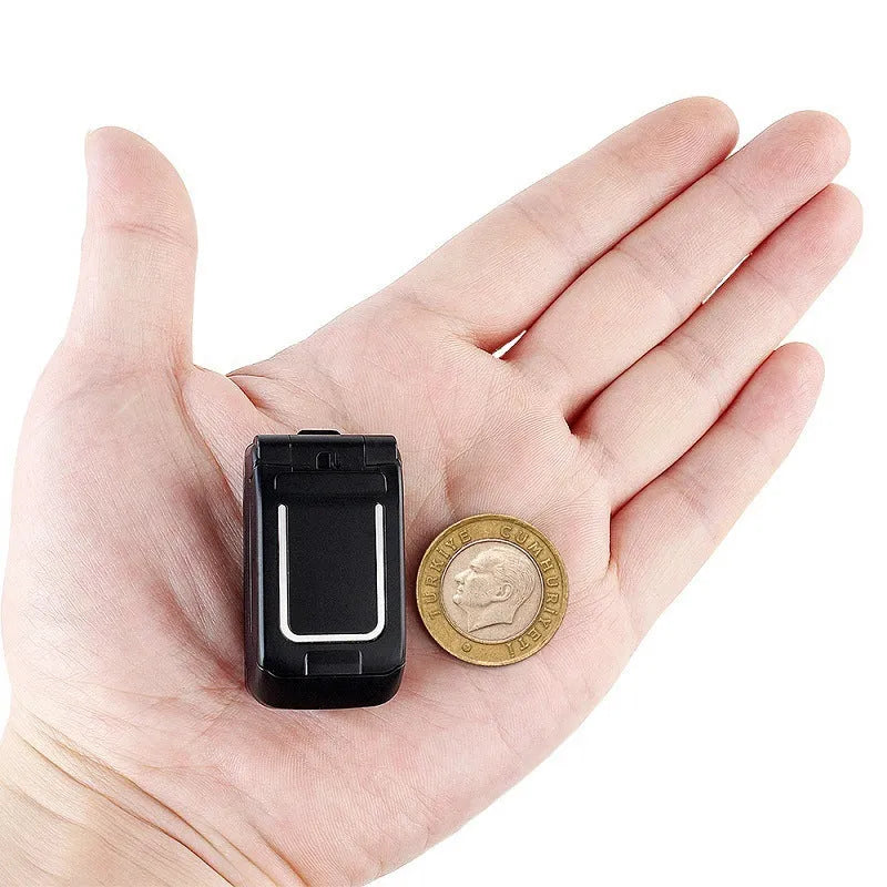 Mini flip phone in gold colour with screen less than 4.0 inches showing flip cover design