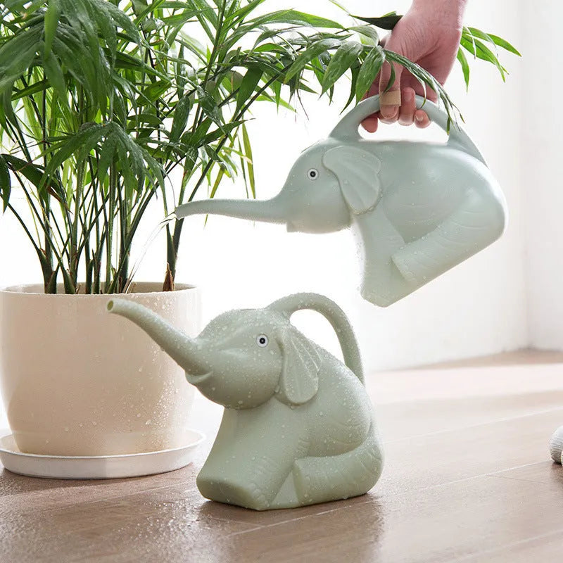 Elephant-shaped watering can for children with long nozzle in pink blue or green colours