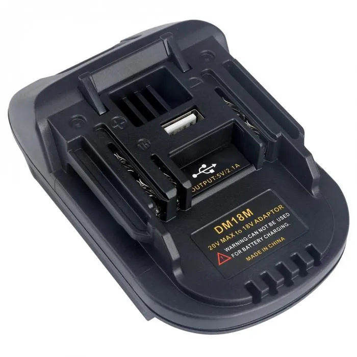 Black Milwaukee to Makita battery adapter for DM18M and H99F models