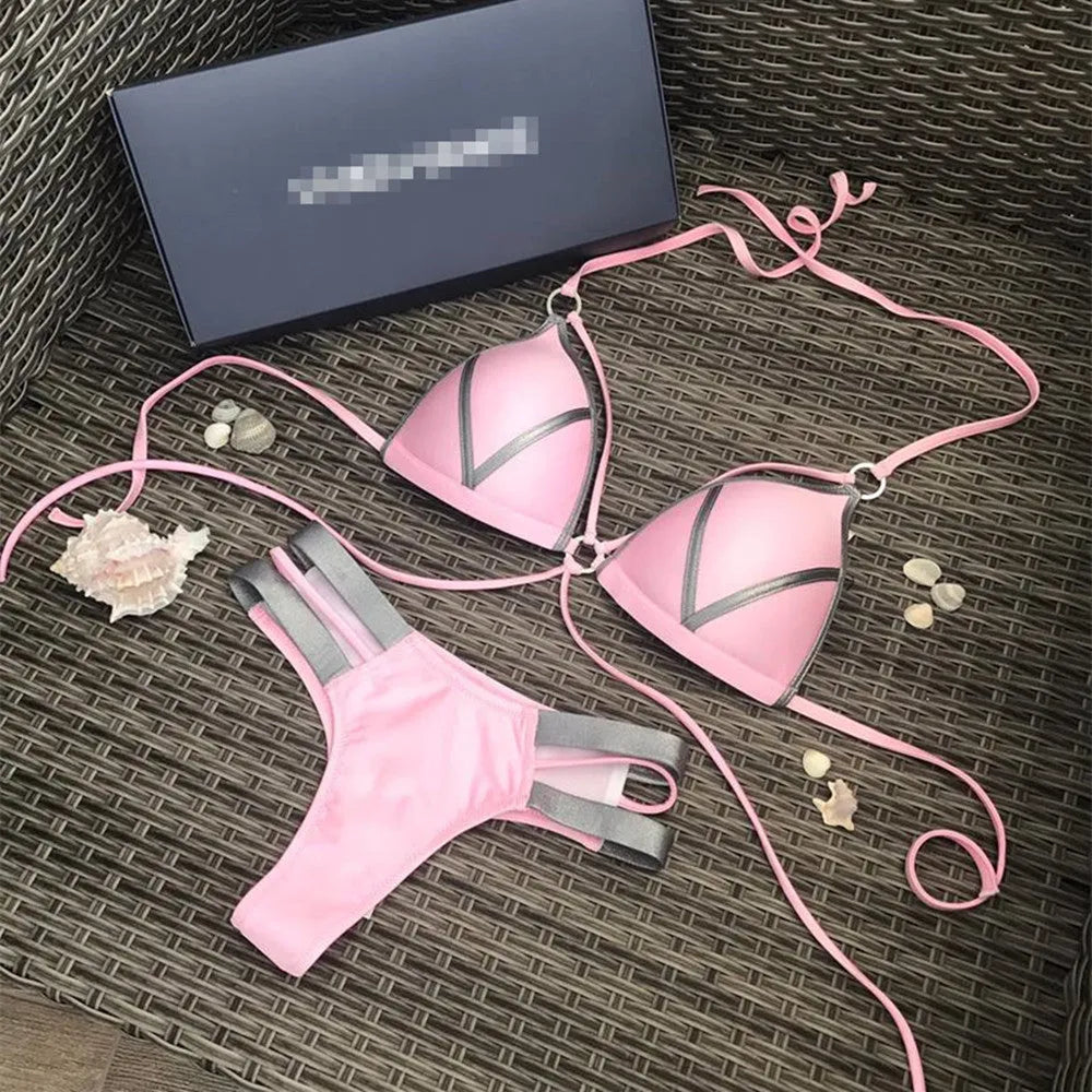 Women's bronzing bikini swimwear in multiple colours and prints for swimming.