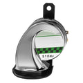 12V waterproof motorcycle snail horn in black with mounting bracket