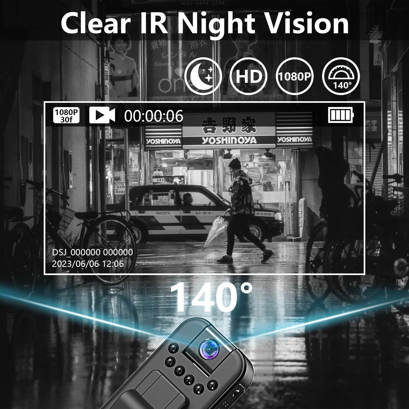 L7 wifi security camera with infrared night vision LEDs visible around lens
