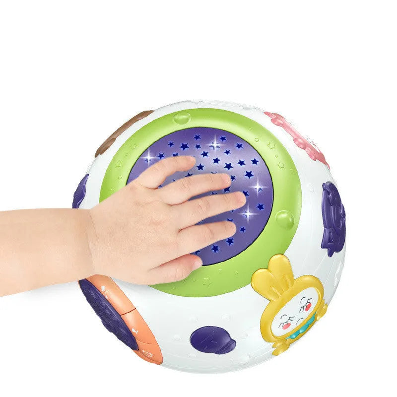 White plastic starry sky night light projector for children with three colour modes and music