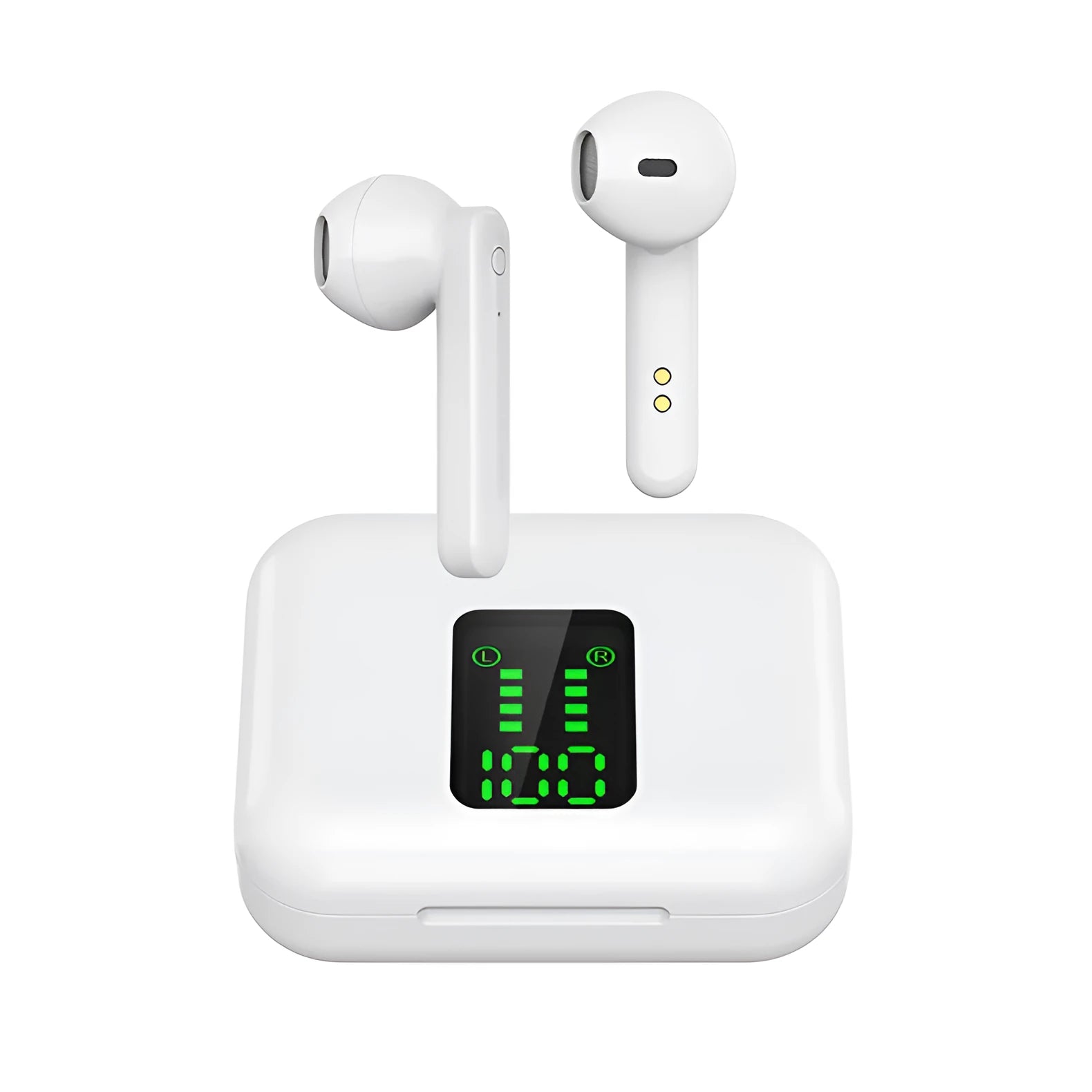 Wireless semi-in-ear headphones in black with charging case, 30mAh battery, 3-hour use