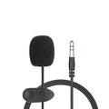 Silver lavalier clip microphone with 3.5mm plug and 1.5m black TPE cable for Apple devices