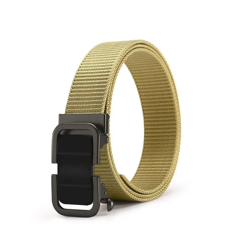 Men's nylon canvas belt with toothless buckle in multiple colour options