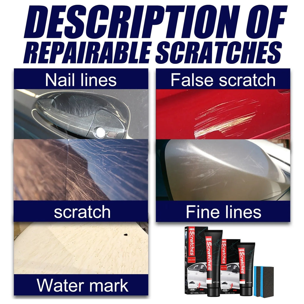 Car scratch repair polishing paste 60ml tube with application result on black car paint