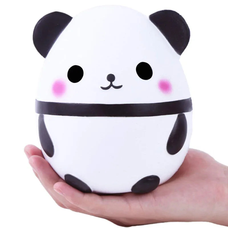 Panda-shaped PU polyurethane decompression toy with pinch music function, packed in OPP bag