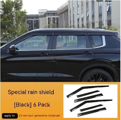 23 New Outlander car with black window deflectors installed on side windows