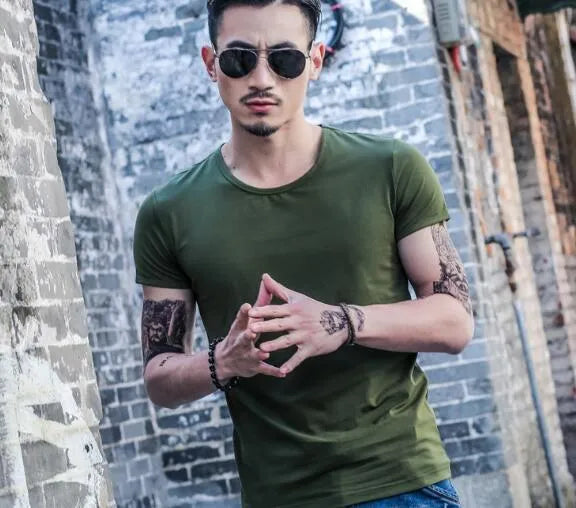 Men's casual short sleeve T-shirt in multiple colours made from 100% polyester fabric for summer