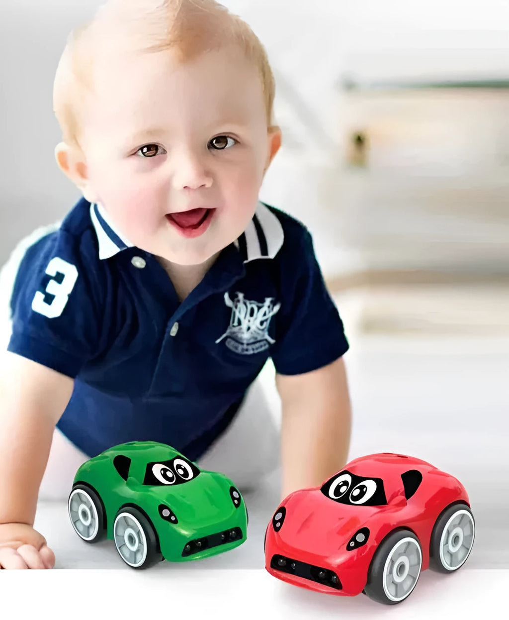 Electric children's toy car with somatosensory remote control, plastic construction, red colour, obstacle avoidance feature