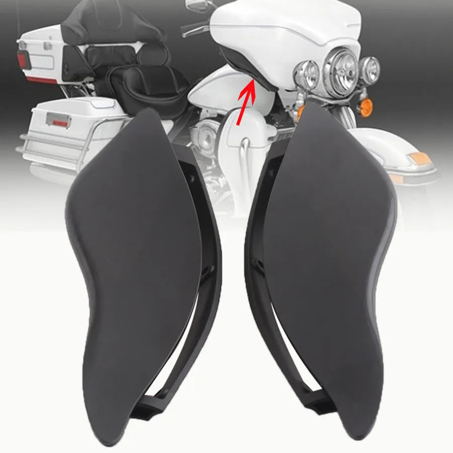 Harley Davidson motorcycle windshield side wing pair in ABS plastic