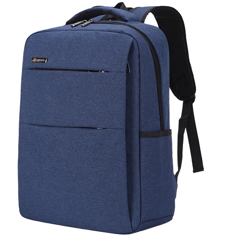 Waterproof Oxford cloth laptop backpack with shoulder straps, shown in multiple colour options.