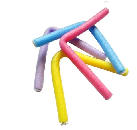 Pearl cotton magic curling iron 1.4x24cm in blue pink and purple for no-heat hair styling