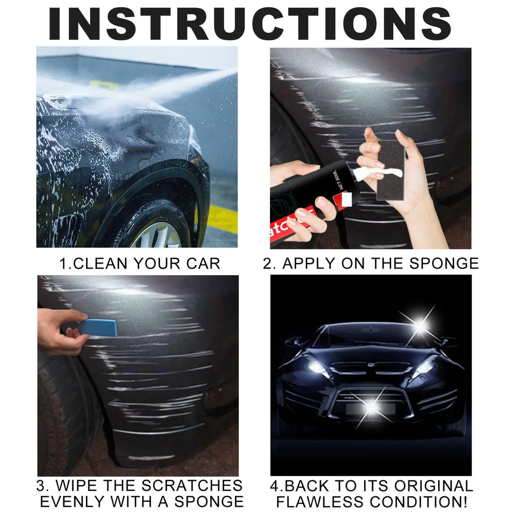 Car scratch repair polishing paste 60ml tube with application result on black car paint