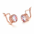 Korean retro crown ear clips in copper with white diamond detailing, rose gold and white gold colour options