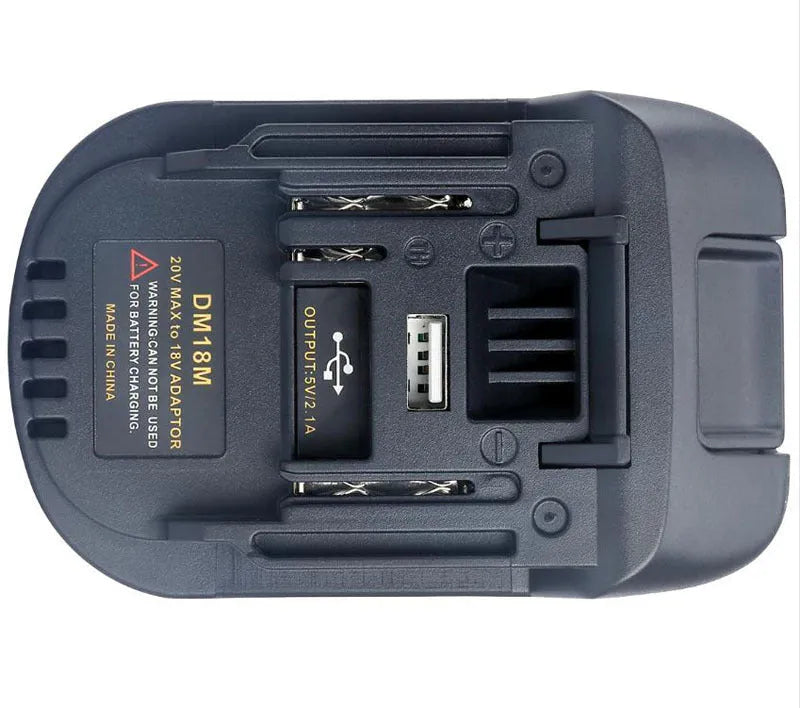 Black Milwaukee to Makita battery adapter for DM18M and H99F models